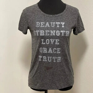 Wonder Woman Speckled Grey Short Sleeve Crewneck Top Size Small